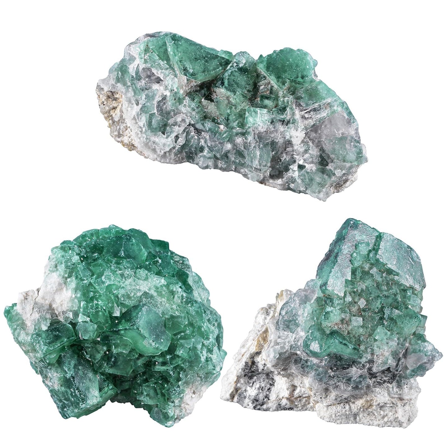 Rockcloud Natural Fluorite Crystal Geode Cluster Irregular Mineral Raw Stone Reiki Specimen for Chakra Meditation, 0.22-0.44 lb