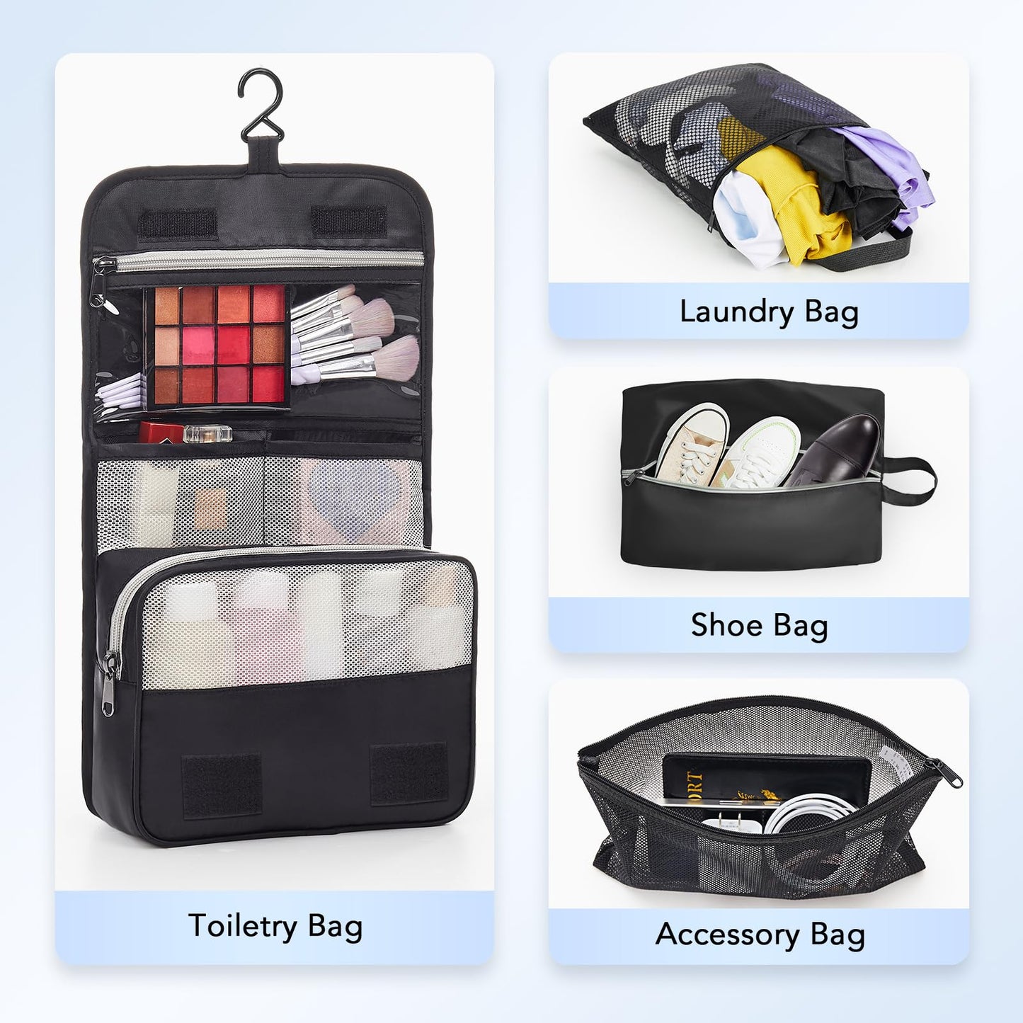 10 Set Compression Packing Cubes for Travel Essentials,Compressible Expandable Packing Cubes for Suitcase,OlarHike Luggage Organizer Bags for Travel,Handy Helper for Organizing Clothes(Black)