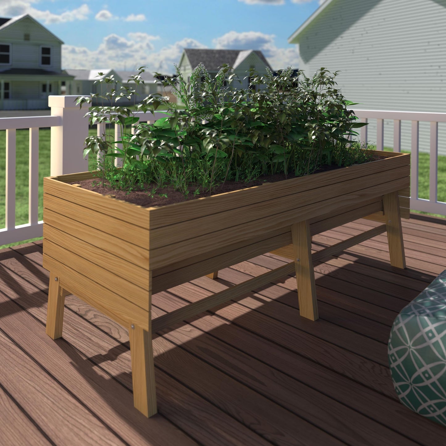 MUPATER Outdoor 6x3x2FT Cedar Raised Garden Bed for Vegetables with 6 Legs, 837lbs Large Elevated Garden Planter Box with Liner Design for Herbs and Flower, Natural