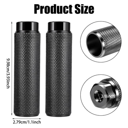 Chsoejuf 2PCS Bike Pegs, Bike Pegs for 3/8 Inch Axles, Aluminum Alloy Anti-Skid Stunt Bicycle Peg, BMX Peg Bicycle Accessories for Mountain Bikes Cycling Rear Stunt Peg(Black)