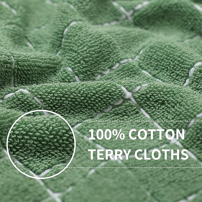 Homaxy 100% Cotton Terry Kitchen Towels, Checkered Designed, Soft and Super