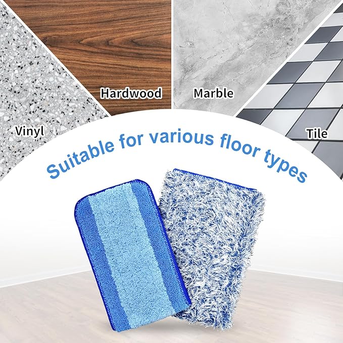 4 Pack Microfiber Cleaning Pad for Bona Mop Safe for Hardwood & Hard Surface