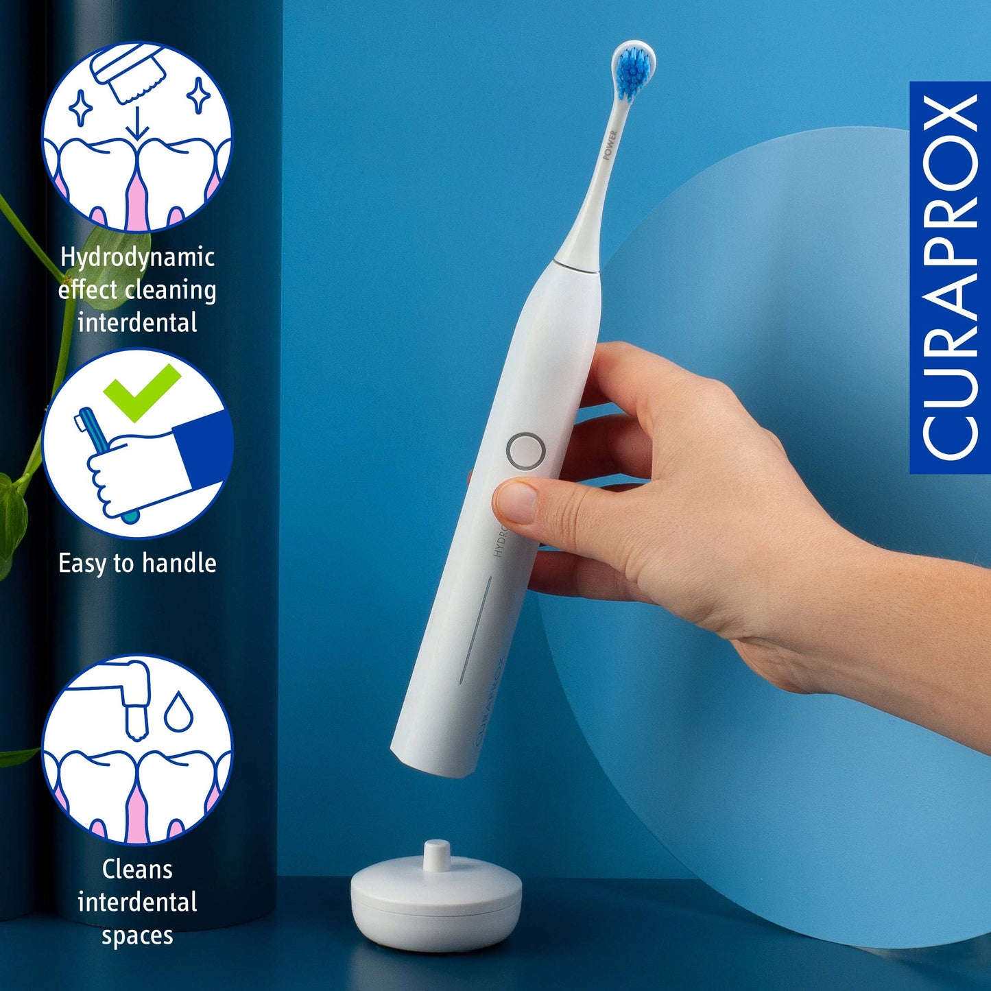 Curaprox Hydrosonic Pro Sonic Toothbrush - Curaprox Electric Toothbrush for Adults with 7 Cleaning Levels.