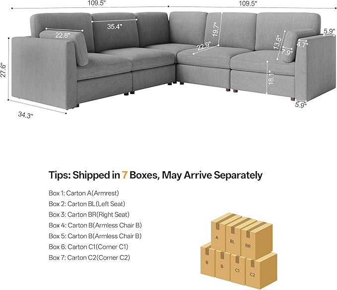 109'' Oversized Modular Sectional Sofa