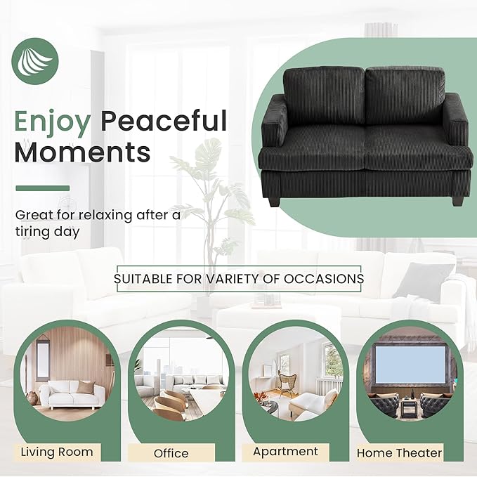 YOUDENOVA 3 Pieces Corduroy Couch Set