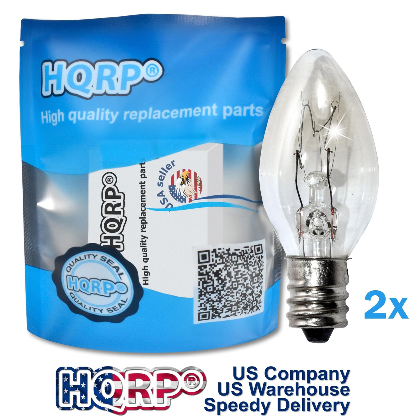 HQRP 2-Pack 15W 120V Light Bulbs for Natural Salt Lamps Compatible with LEVOIT HemingWeigh SMAGREHO Salt Lamp Natural Himilian Hymalain Pink Salt Rock Lamps