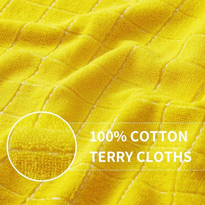 Homaxy 100% Cotton Terry Kitchen Towels, Checkered Designed, Soft and Super