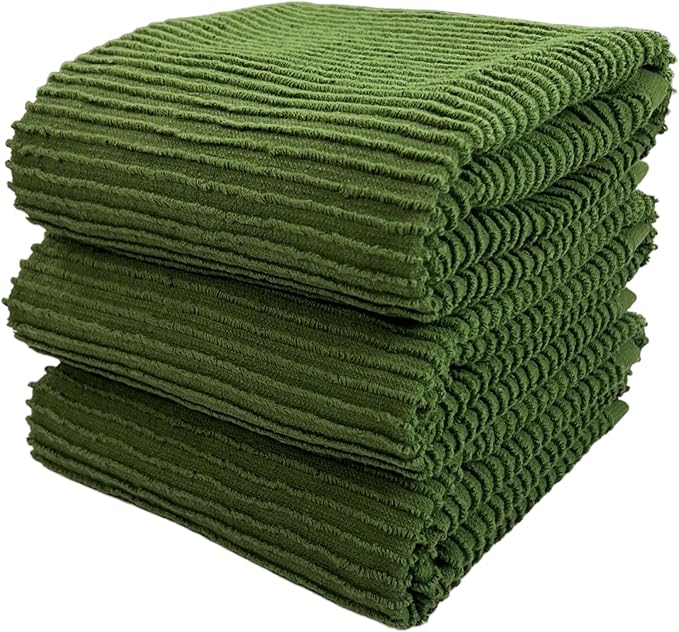 Serafina Home Avocado Forest Green Kitchen Hand Dish Towels: Oversized 28" x 18"