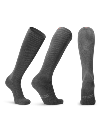 DANISH ENDURANCE Compression Socks Men & Women, Organic Cotton Flight Socks, Graduated Compression Socks, 14-18 mmHg, Unisex, 43-47, Grey