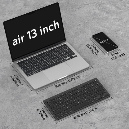 OMOTON Bluetooth Keyboard Compatible with Mac, Compact Wireless Keyboard Compatible with MacBook Pro/Air, iMac, Mac mini/Pro Laptop and PC (Silver)