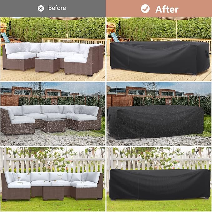 Patio Furniture Set Cover Waterproof, Mrrihand Outdoor Sectional Sofa Set Cover