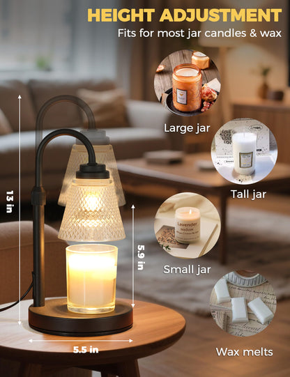 QUTADI Candle Warmer Lamp with Timer Dimmer, Birthday Gifts for Mom Women Friend Sister, House Warming Gifts, Wax Melt Warmer, Office Apartment Dorm Room Home Decor