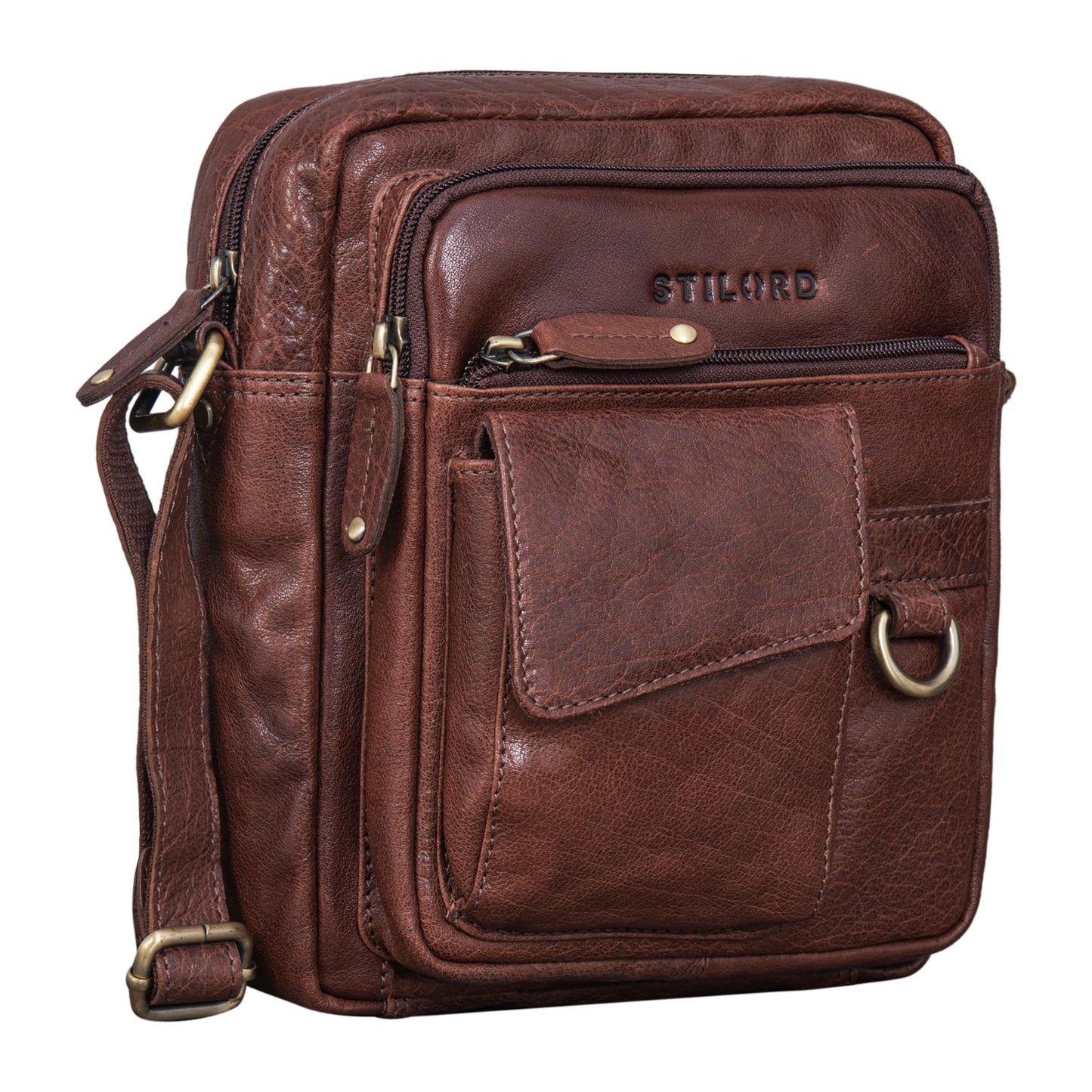STILORD 'Ryan' Crossbody Bag Men's Leather Small Men's Bag for Hanging Vintage Leather Bag 9.7 Inch iPad Bag Messenger Bag Shoulder Bag Genuine Leather