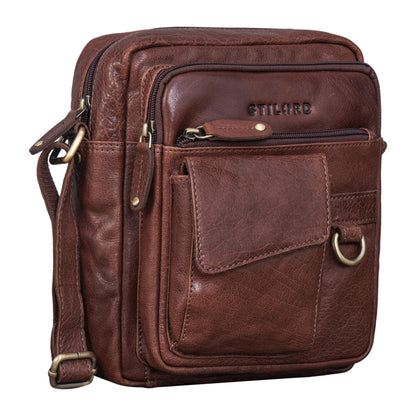 STILORD 'Ryan' Crossbody Bag Men's Leather Small Men's Bag for Hanging Vintage Leather Bag 9.7 Inch iPad Bag Messenger Bag Shoulder Bag Genuine Leather