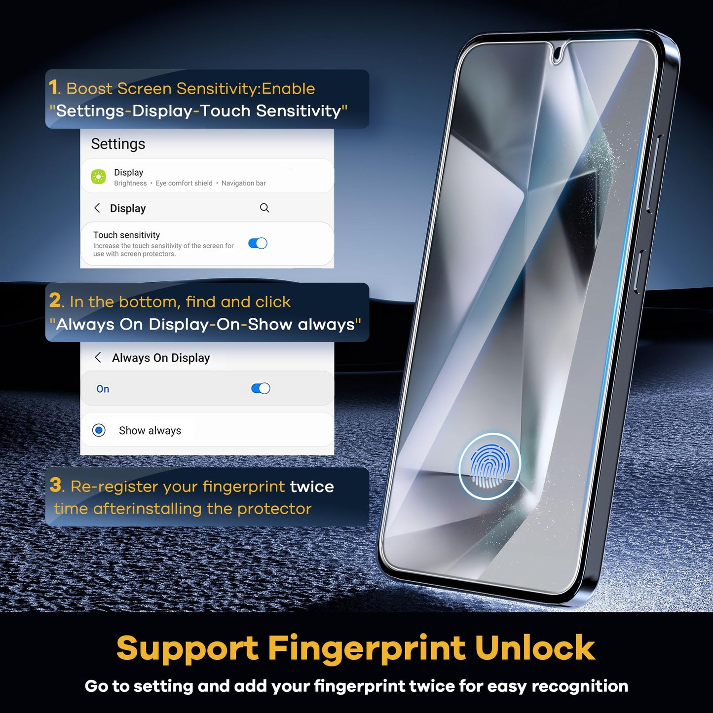 AACL 3-Pack for Samsung Galaxy S25 Ultra Screen Protector Tempered Glass, 9H Glass for S25 Ultra Screen Protector 5G, [Fast Alignment Tool] [Bubble Free] [6.9 Inch]