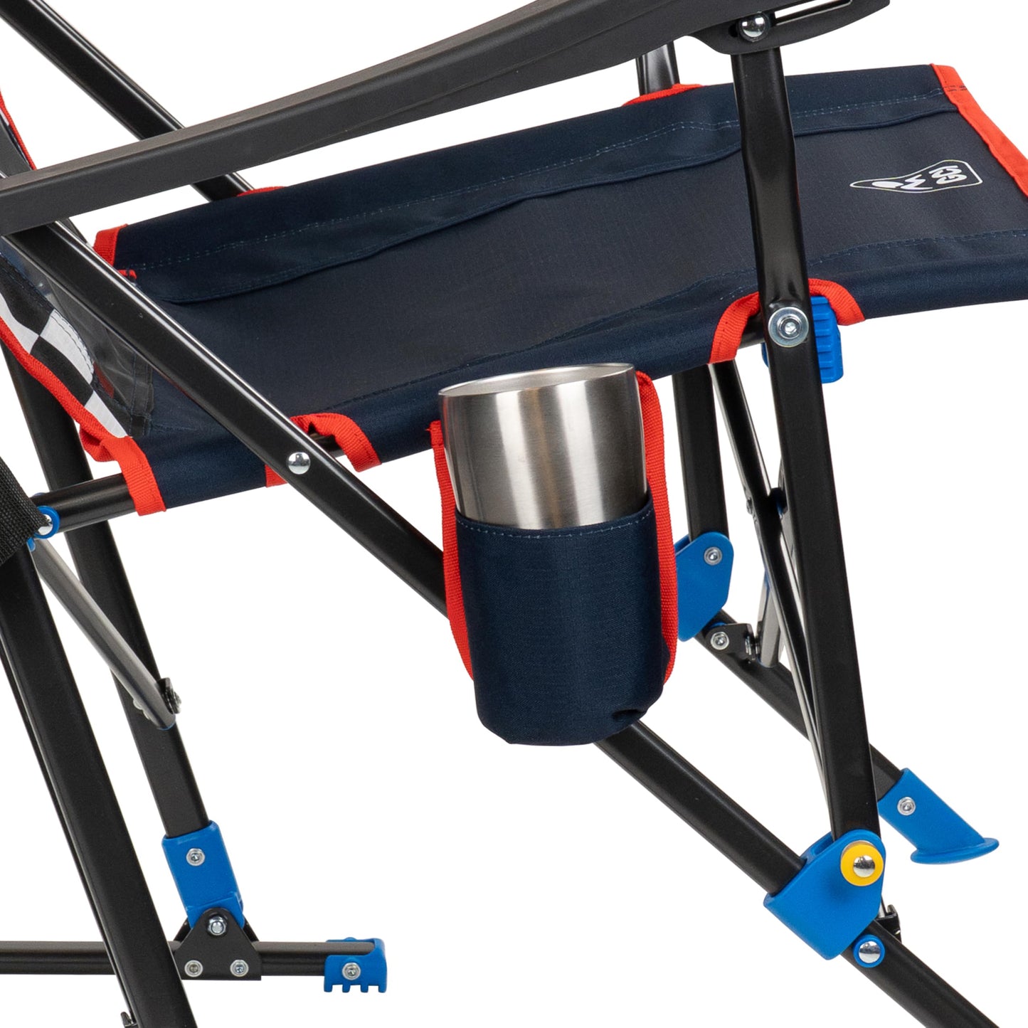 GCI Outdoor NASCAR Roadtrip Rocker Camping & Sideline Sports Chair | Portable Folding Rocking Chair with Durable Armrests & Drink Holder, Black