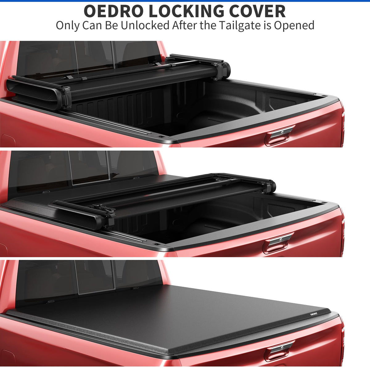 oEdRo Upgraded Tri-Fold Truck Bed Tonneau Cover Compatible with 2015-2026 Ford F-150 F150 5.5 Feet Bed