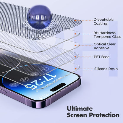 UNBREAKcable Shatterproof Tempered Glass Screen Protector for iPhone SE 2022/SE 2020, iPhone 8/7 [3-Pack] [99.99% HD Clear] [Easy Installation Frame] [9H Hardness][Bubble Free] for Apple 4.7''