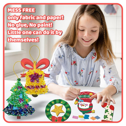 ATFUNSHOP Christmas Crafts for Kids Poke in Art No Mess Toy DIY Chrismas Ornaments for Boys and Girls Ages 4 5 6 7 8 9 10, Activity Kit Christmas Gifts, Xmas Party Favors Toys & Games