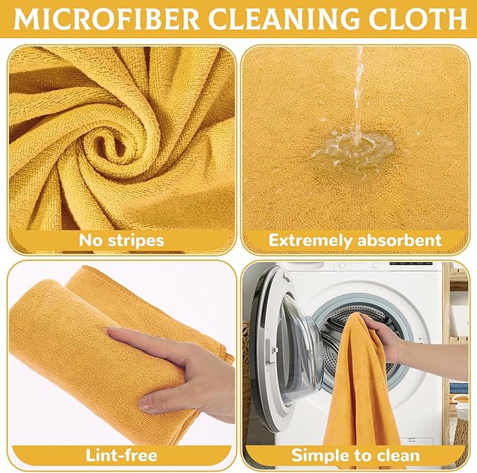 6 Pcs Extra Large Microfiber Cleaning Cloth Reusable Microfiber Towels Thick