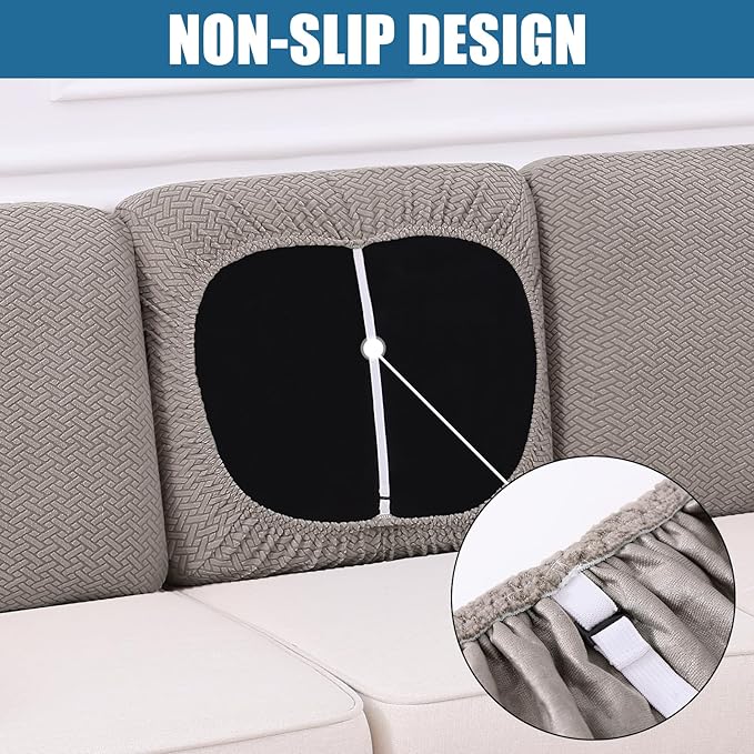 Smiry Waterproof Couch Cushion Covers, Stretch Jacquard Thick Sofa Cushion