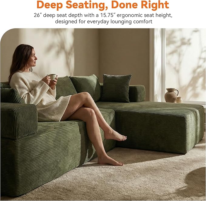MONVANE 106" Cloud Sectional Couch