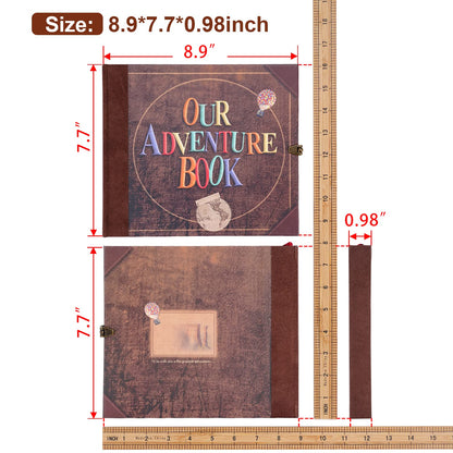 JIMBON Our Adventure Book Scrapbook Photo Album Retro Style Embossed Letter Cover Travel Diary Journal Scrap Book Kit For Couples,Memory Book For Anniversary Wedding