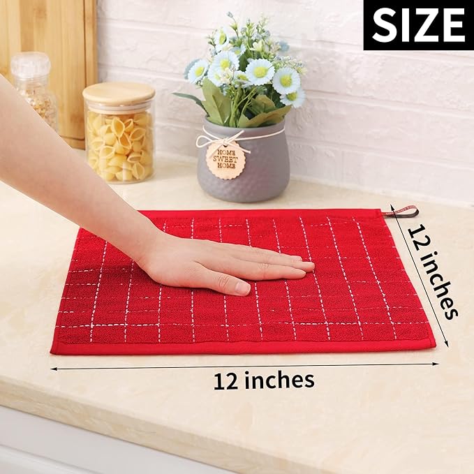 Homaxy 100% Cotton Terry Kitchen Dish Cloths, Ultra Soft and Absorbent Dish