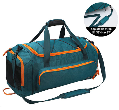 MIER Large Gym Bag for Men Sports Duffle Bag with Shoe Compartment 60L Lightweight Duffel Bags for Workout Fitness Travel, Olive Green