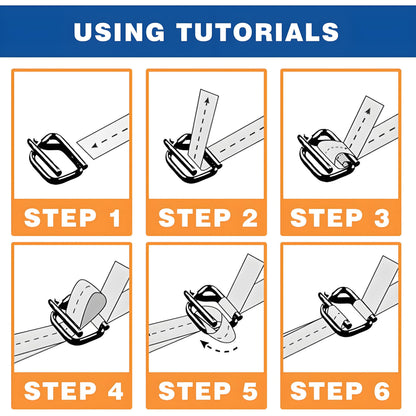 Otoolling 200 Pack Galvanized Cord Strapping Buckles 1/2", Metal Wire Buckles with Galvanized Coating for Woven Cord Strapping, Reusable Strap Buckle