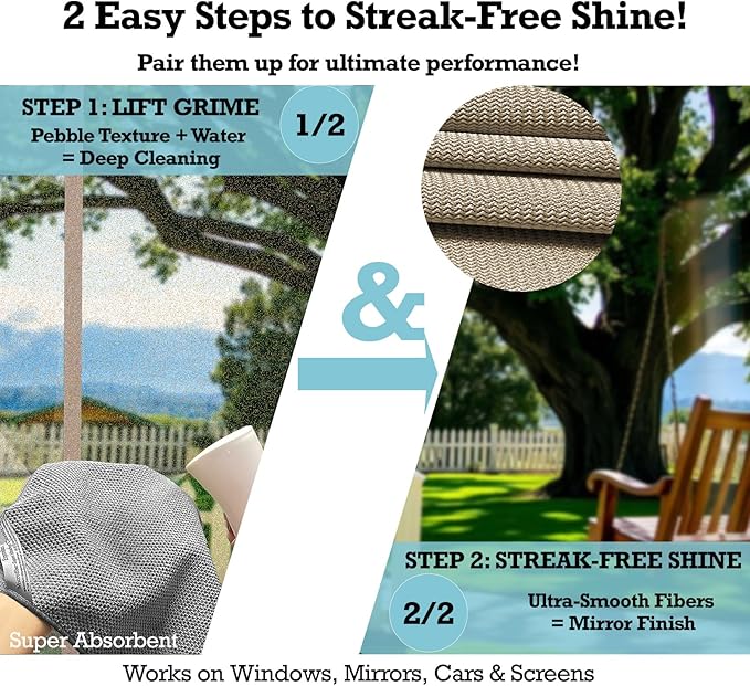 Lint-Free Streak-Free Glass Cleaning Cloth 3-Pack