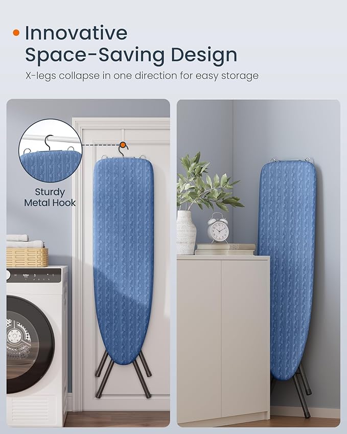 SONGMICS Ironing Board, Foldable Iron Board, Height Adjustable up to 35 Inches