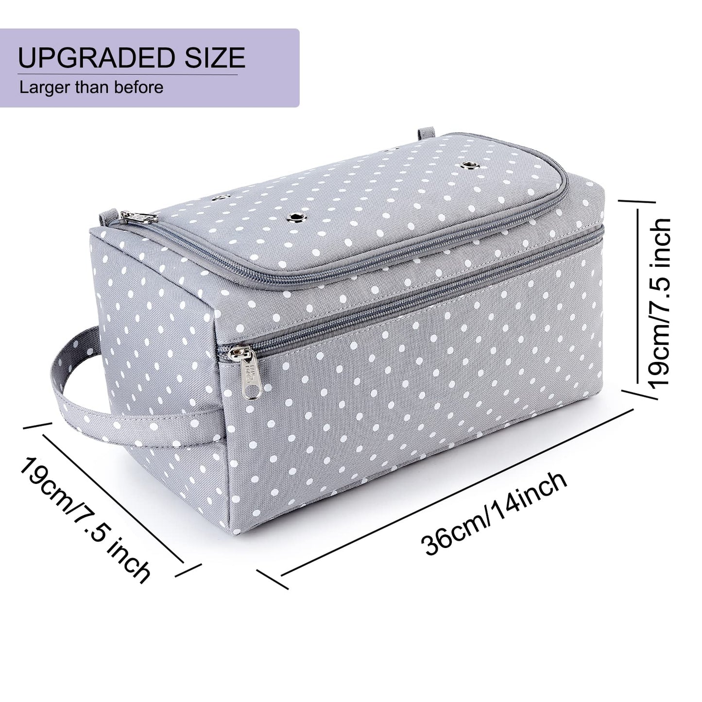 KALIDI Yarn Storage Knitting Bag Yarn Wool Crochet Hook Needles Accessories Organiser Holder Lightweight with Handle Strap