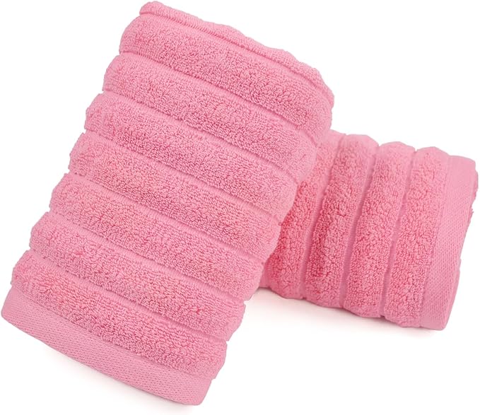 Jacquotha 2-Pack Hand Towels for Bathroom Ribbed – Cotton Face Towel for Women