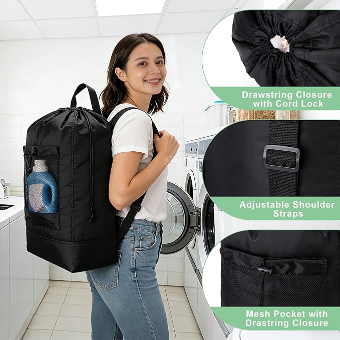 Backpack Laundry Bag, Large Travel Laundry Bags