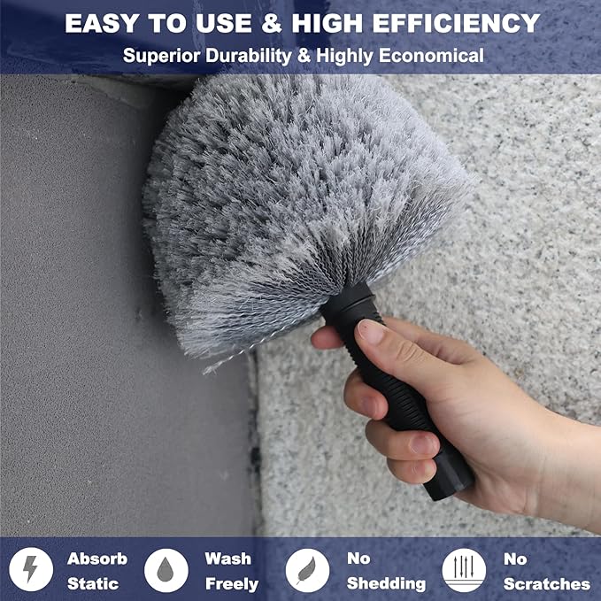 Grey Corner Cobweb Duster Head Brush