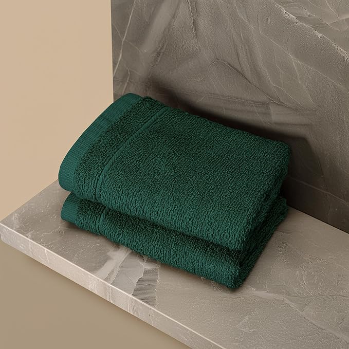 Tens Towels Pack of 12 Washcloths, 12 x 12 Inches, Lighter Weight, Quick to Dry
