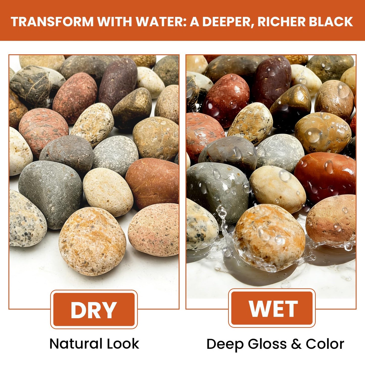 1-2 Inch Mixed Round Pebbles, Smooth River Rocks for Rock Painting, Indoor Plants, Vase Filler, Fish Tank, Aquarium Decor & Garden Landscaping, 6LB