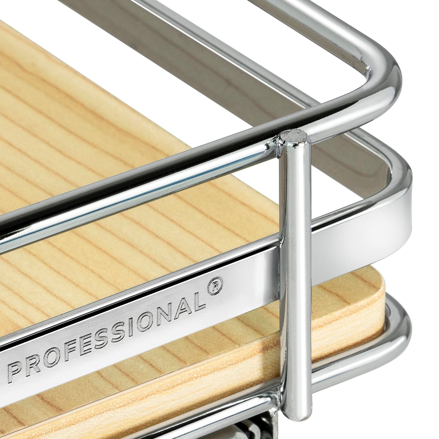 LYNK PROFESSIONAL® Pull Out Spice Rack Organizer for Inside Kitchen Cabinets - 4-1/4 inch Wide - Slide Out Drawer – Chrome Sliding Spice Cabinet Organization Shelf Racks - 2 Tier
