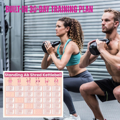 Auroscent 30-Day Standing Ab Kettlebell Workout Plan – Core Training Program, Exercise Charts, No Floor Ab Routine for Home Gym, Step-by-Step Guides + Workout Schedule