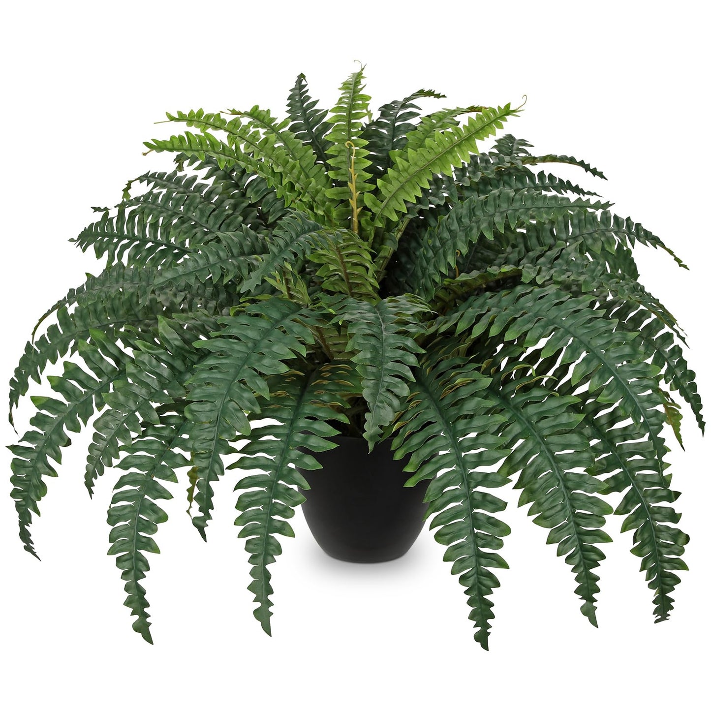 Hollyone Artificial Large Fern Boston Potted Plant for Outdoors & Indoor 25.5inch Faux Fake Fern Bush Plant in Pot for Patio Garden Farmhouse Windowsill Entrance Porch Office Living Room Home Decor