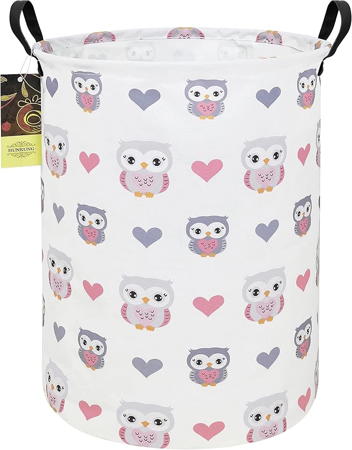 HUNRUNG Laundry Hamper, Large Canvas Fabric Lightweight Storage Basket Toy
