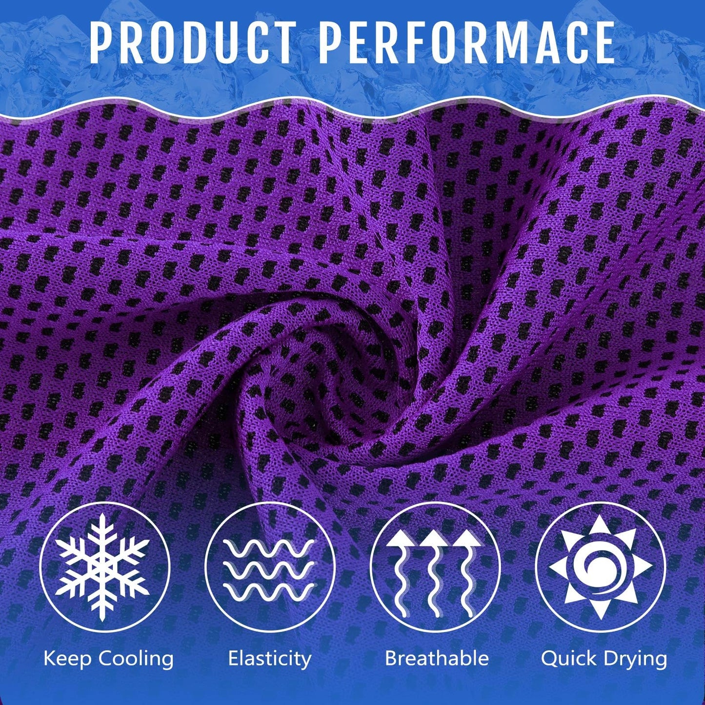 Hosuly 30 Pack Cooling Towels, 40"x12" Ice Breathable Chilly Sweat Rag Microfiber Workout Rags for Gym Towels for Neck and Face for Yoga Golf Sport Running(Purple)