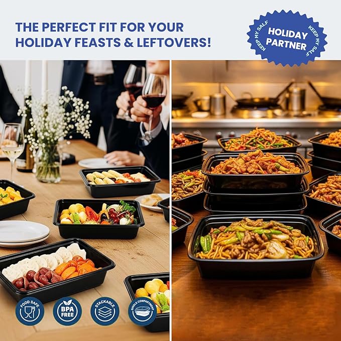 38oz 10 Pack Disposable Food Leftover Containers