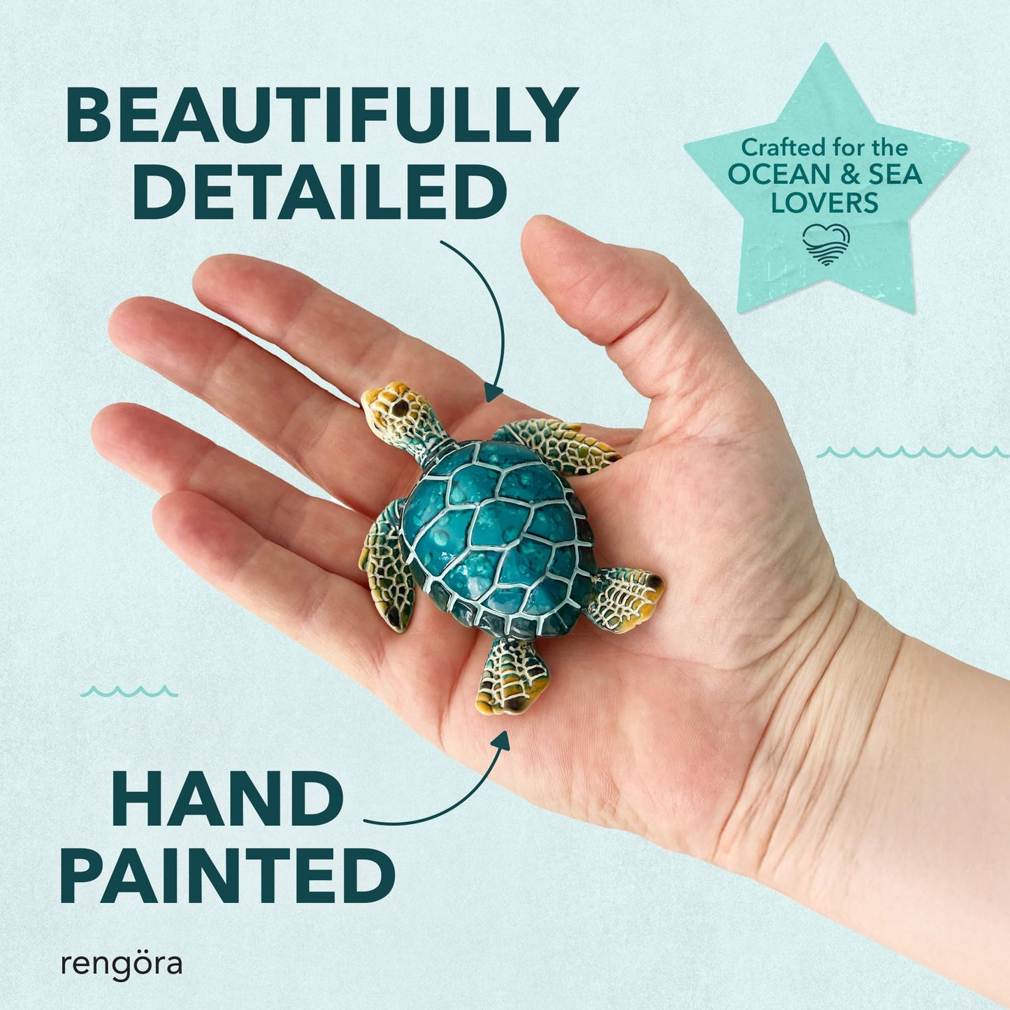 Blue Sea Turtle Magnet 3x2 Inches - 1 Pc Coastal Turtle Magnets for Fridge, Locker Magnets or Cute Car Magnet, for Home Office Beach Locker Decor, Coastal Themed Decorations for Ocean and Sea Lovers