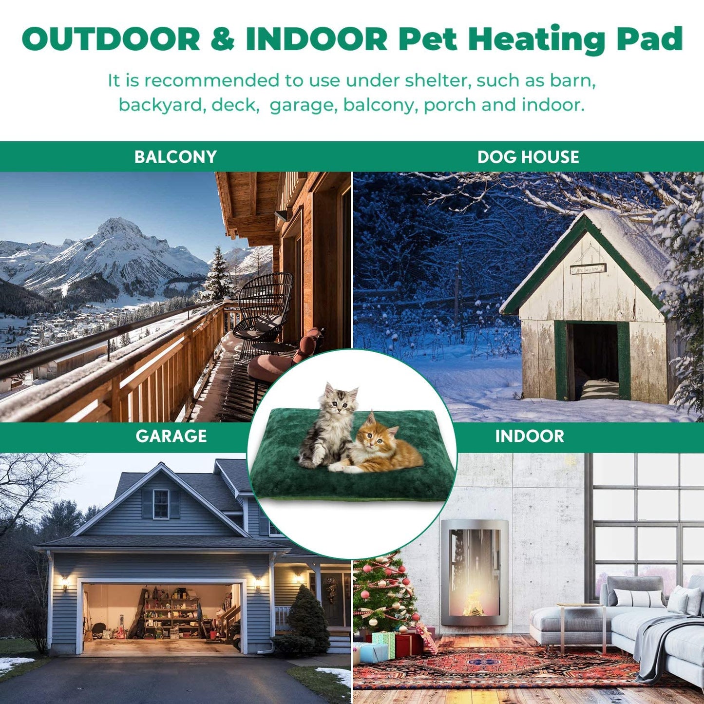 PETNF Outdoor Pet Heating Pads for Dog,Soft Electric Blanket Auto Temperature Control,Heated Mat for Dog House,Whelping Supply for Pregnant New Born Stray Feral Cat Puppy,Safe
