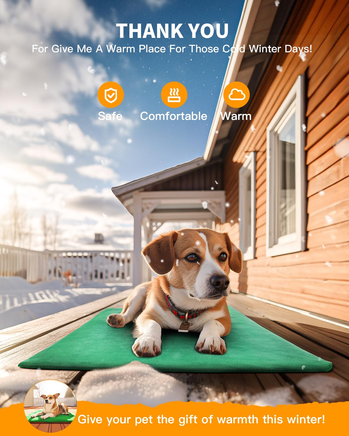 PETNF Outdoor Pet Heating Pads for Dog,Soft Electric Blanket Auto Temperature Control,Heated Mat for Dog House,Whelping Supply for Pregnant New Born Stray Feral Cat Puppy,Safe