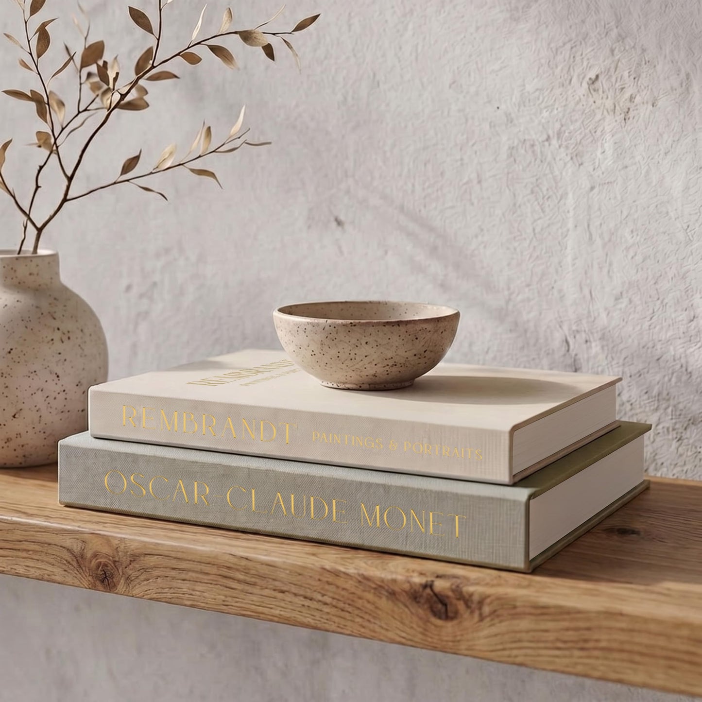 ZICOTO Set of 2 Beautiful Decorative Linen Books - Aesthetic Faux/Fake Books for Modern Home Decoration on Coffee Table, Bookshelf or Mantel - Stylish Keepsake Box and Photo Storage Solution