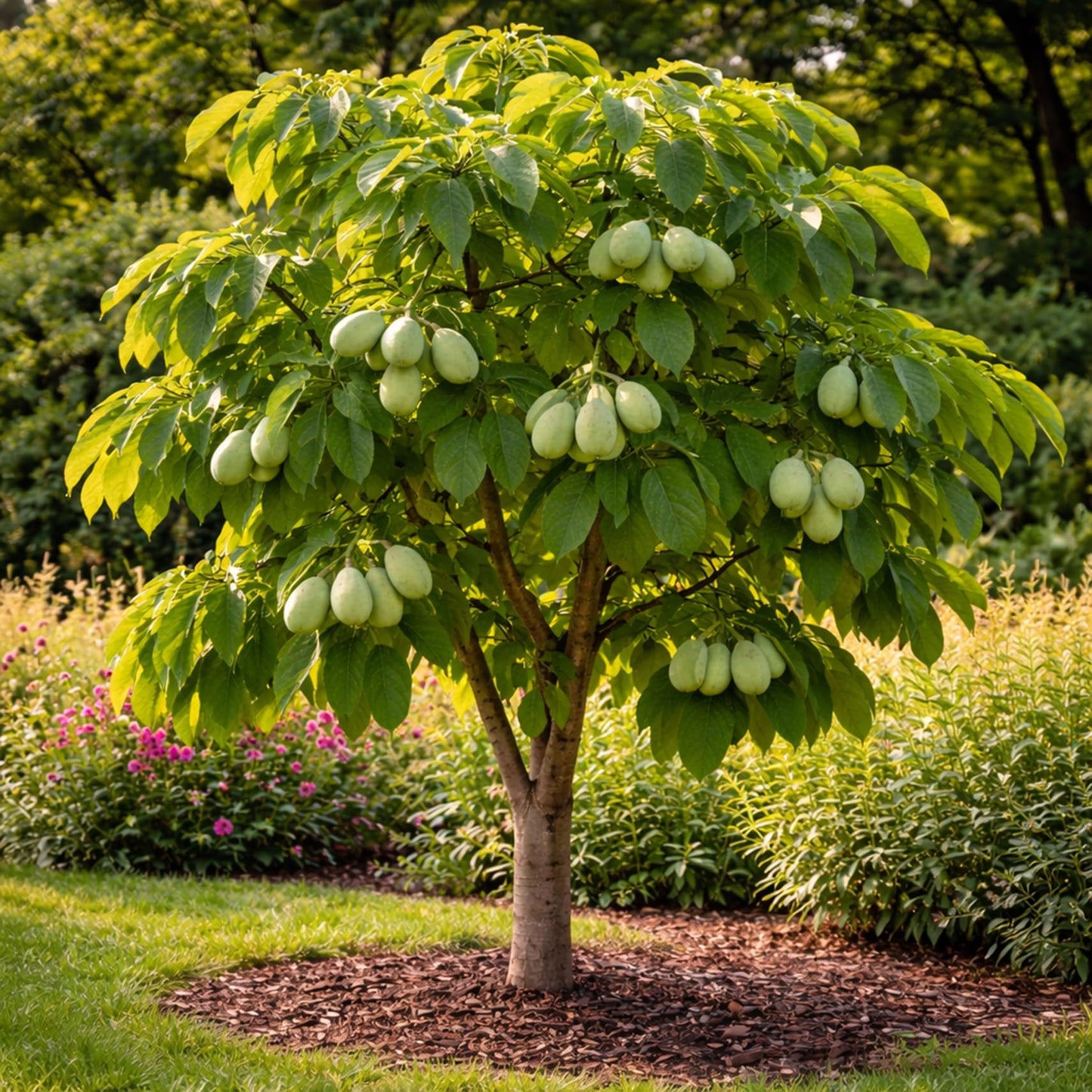 Pawpaw Tree Live Plants (Asimina triloba) – 1-2 Feet Tall Hardy Native Fruit Trees – Produces Delicious Tropical-Flavored Pawpaw Fruit – Fast Growing Backyard Orchard Plant (3 Trees)