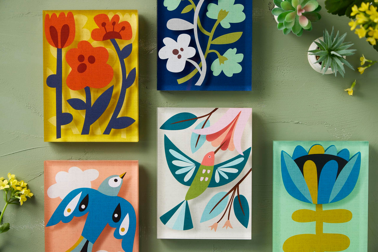 DEMDACO Hanging Tile Wall Art Everyday Home Décor, 5 x 7 Inch Acrylic, Bloom Together